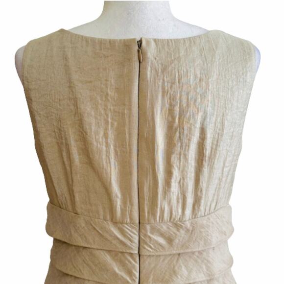 London Times Dress Champagne Shimmer Sleeveless Tiered Cocktail Dress Size 8 - Picture 6 of 11